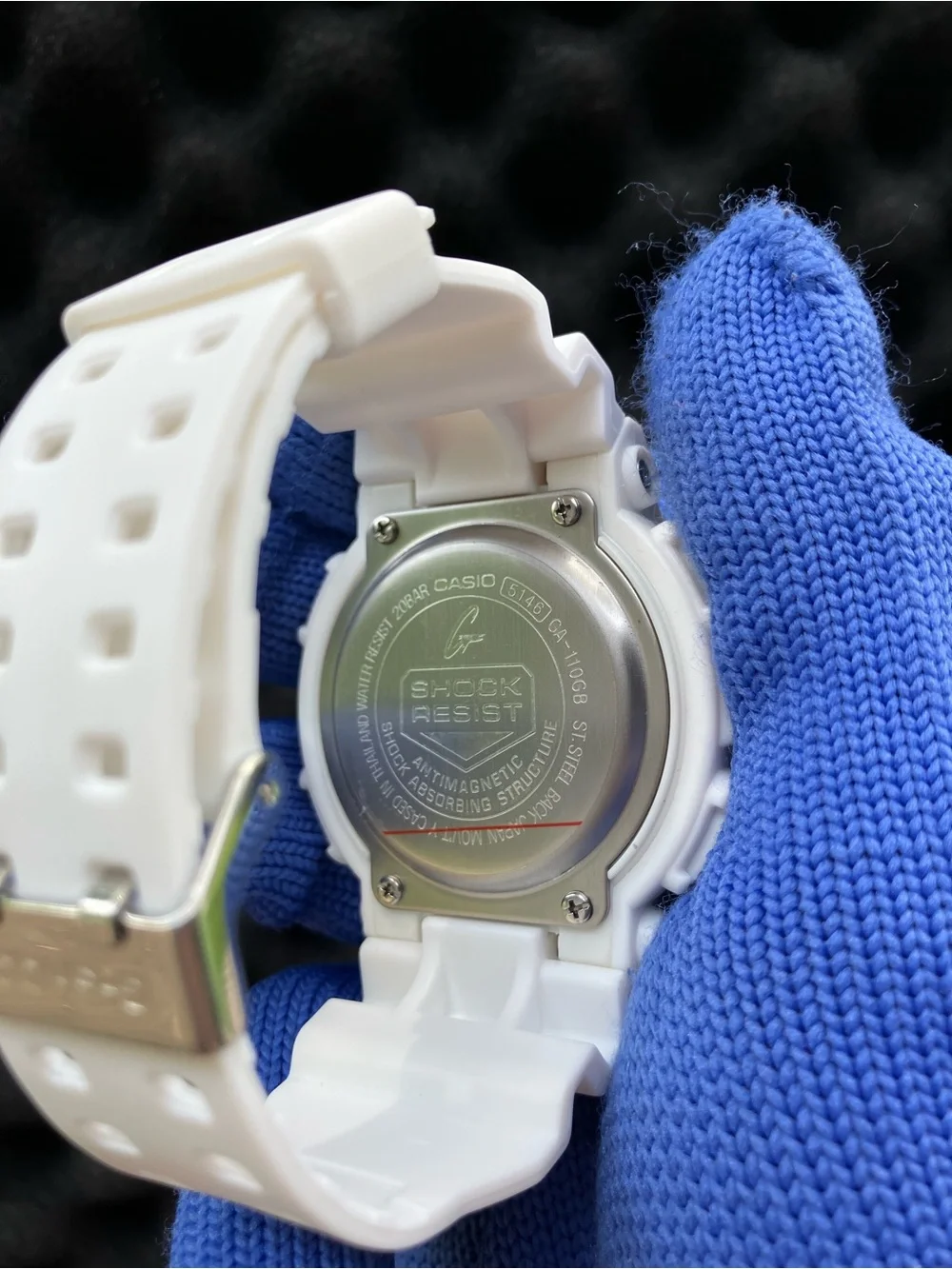 Custom G Shock White with red dial style colorway